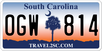 SC license plate OGW814