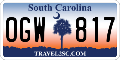 SC license plate OGW817