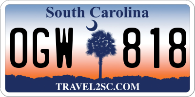 SC license plate OGW818