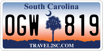 SC license plate OGW819
