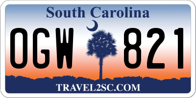 SC license plate OGW821