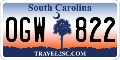 SC license plate OGW822