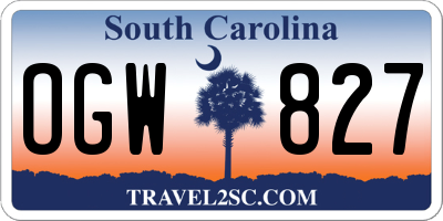 SC license plate OGW827