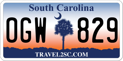 SC license plate OGW829