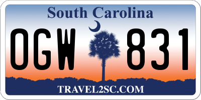 SC license plate OGW831