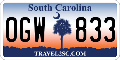 SC license plate OGW833