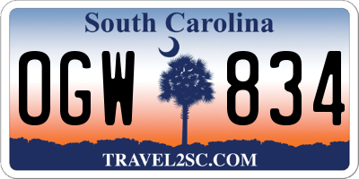 SC license plate OGW834