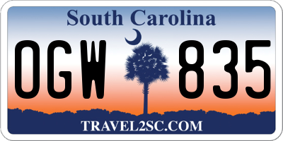 SC license plate OGW835