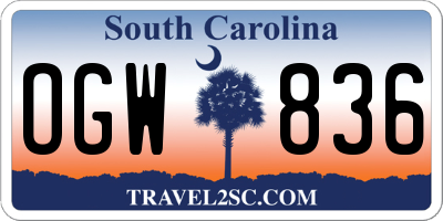 SC license plate OGW836