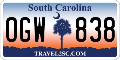 SC license plate OGW838