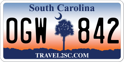 SC license plate OGW842