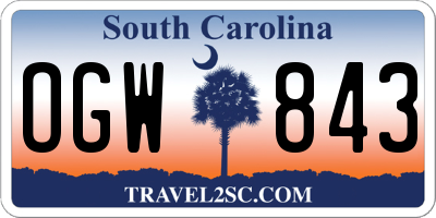 SC license plate OGW843