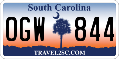 SC license plate OGW844