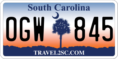 SC license plate OGW845