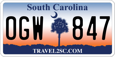 SC license plate OGW847
