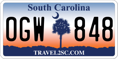 SC license plate OGW848