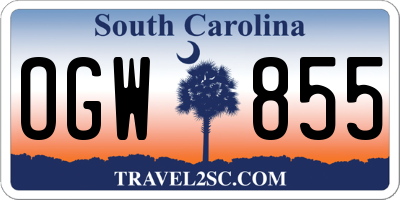SC license plate OGW855