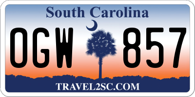 SC license plate OGW857