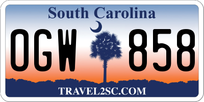SC license plate OGW858