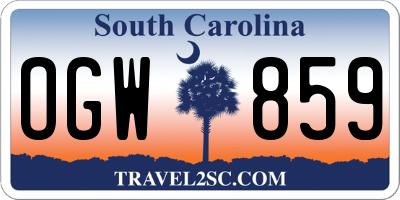 SC license plate OGW859