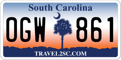 SC license plate OGW861