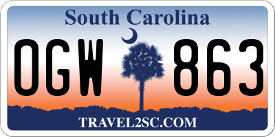 SC license plate OGW863