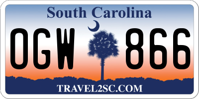 SC license plate OGW866
