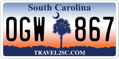 SC license plate OGW867