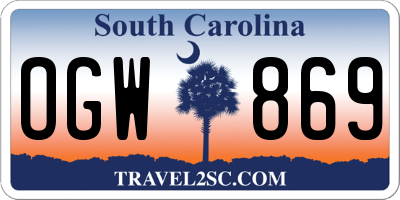 SC license plate OGW869