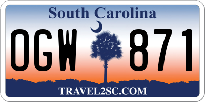 SC license plate OGW871