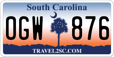 SC license plate OGW876