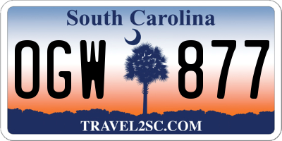 SC license plate OGW877