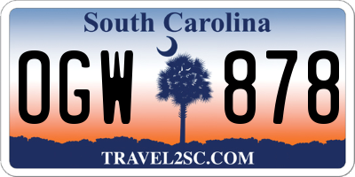 SC license plate OGW878