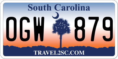 SC license plate OGW879
