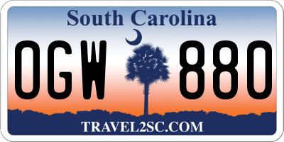 SC license plate OGW880