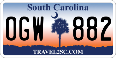SC license plate OGW882