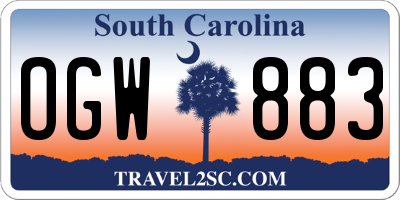 SC license plate OGW883