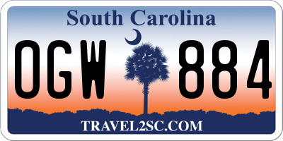 SC license plate OGW884