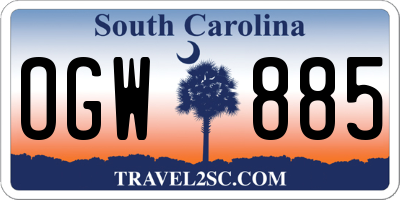 SC license plate OGW885