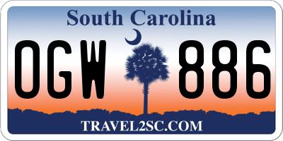 SC license plate OGW886