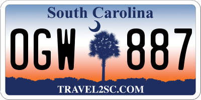 SC license plate OGW887