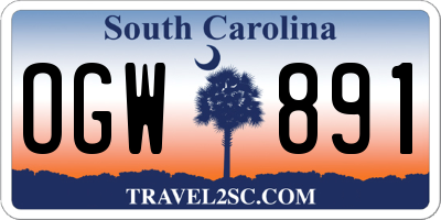 SC license plate OGW891