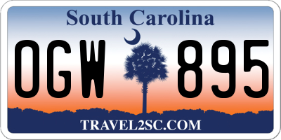SC license plate OGW895
