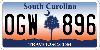 SC license plate OGW896