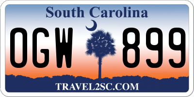SC license plate OGW899
