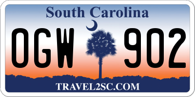 SC license plate OGW902