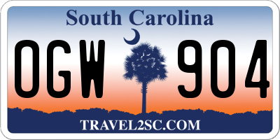 SC license plate OGW904