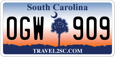 SC license plate OGW909