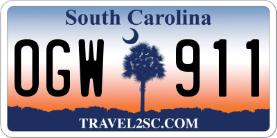 SC license plate OGW911