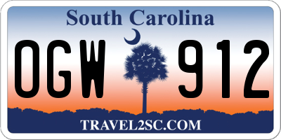 SC license plate OGW912